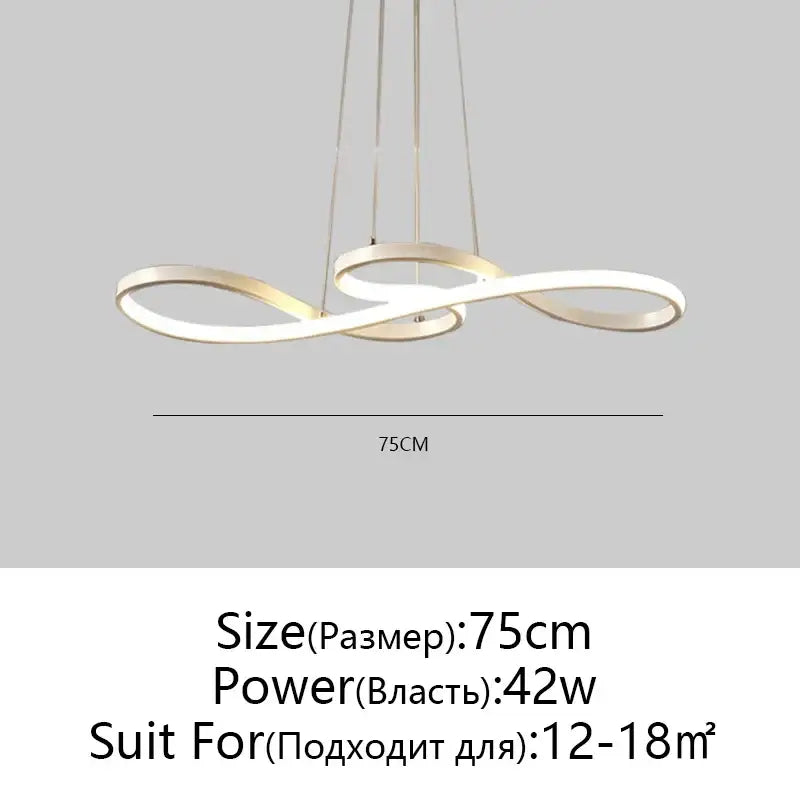 Modern white circle led chandelier living room infinity pendant light