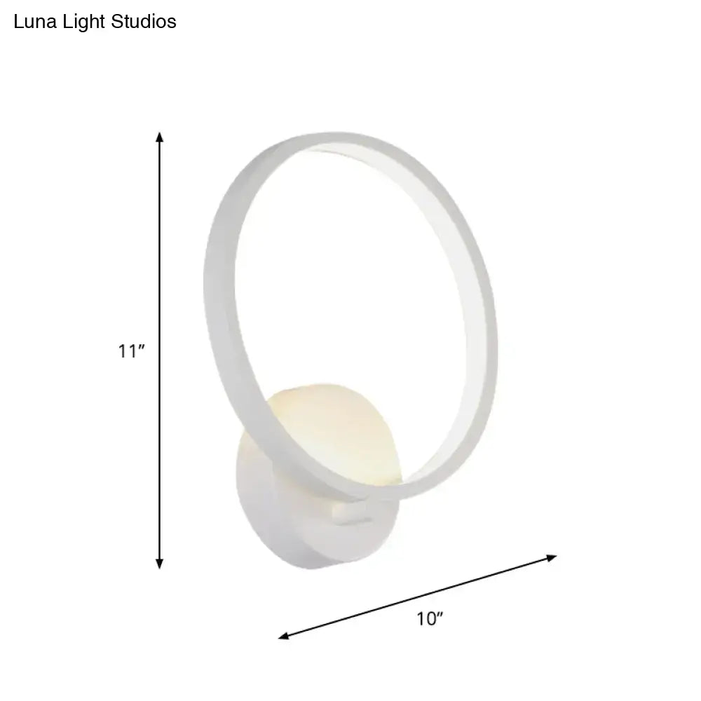 Modern white circle sconce light fixture bedroom wall lamp