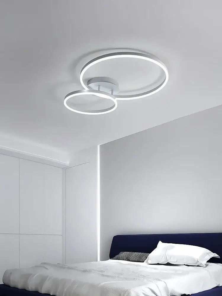 Modern white circular led decorbites ceiling lamp set for bedroom