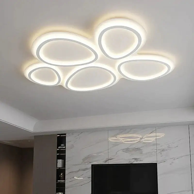 Modern white cloud ring led ceiling light for living room