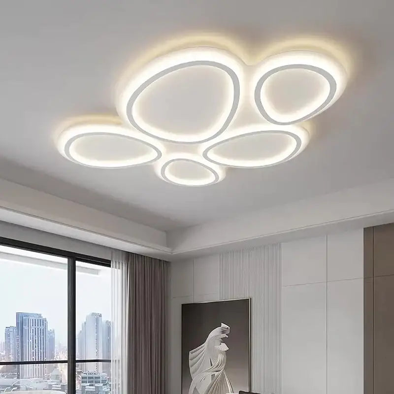 Modern white cloud ring led ceiling light for living room