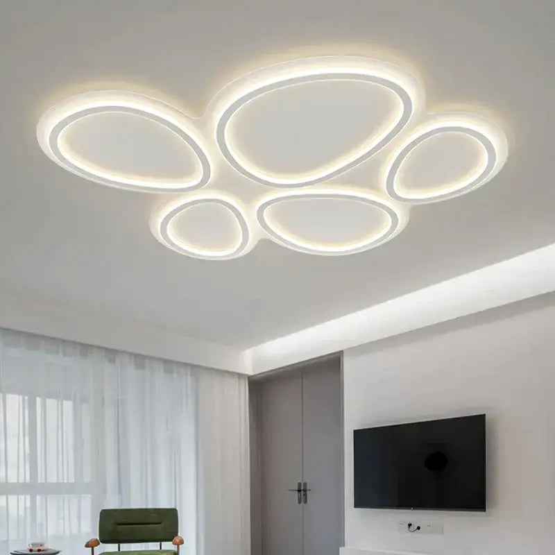 Modern white cloud ring led ceiling light for living room