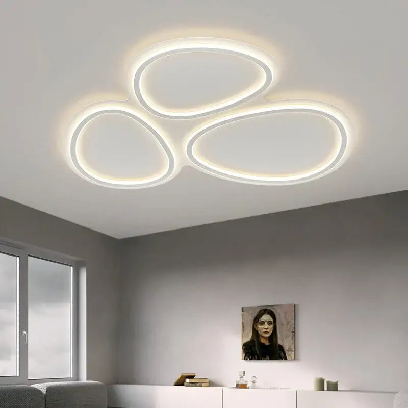 Modern white cloud ring led ceiling light for living room