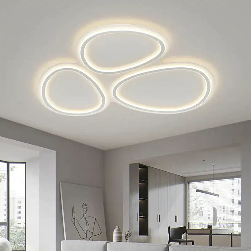 Modern white cloud ring led ceiling light for living room
