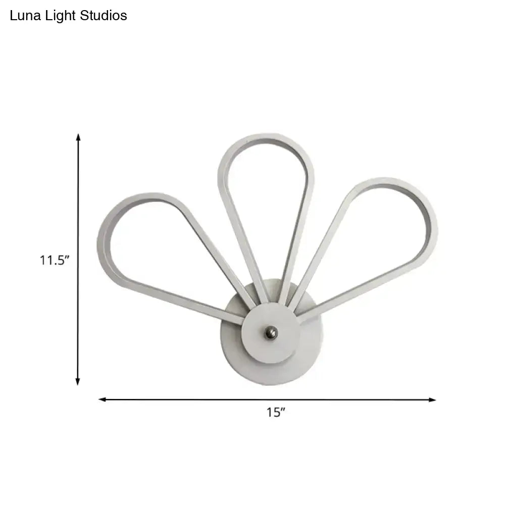 Modern white clover fan wall light bedroom wall mount lighting