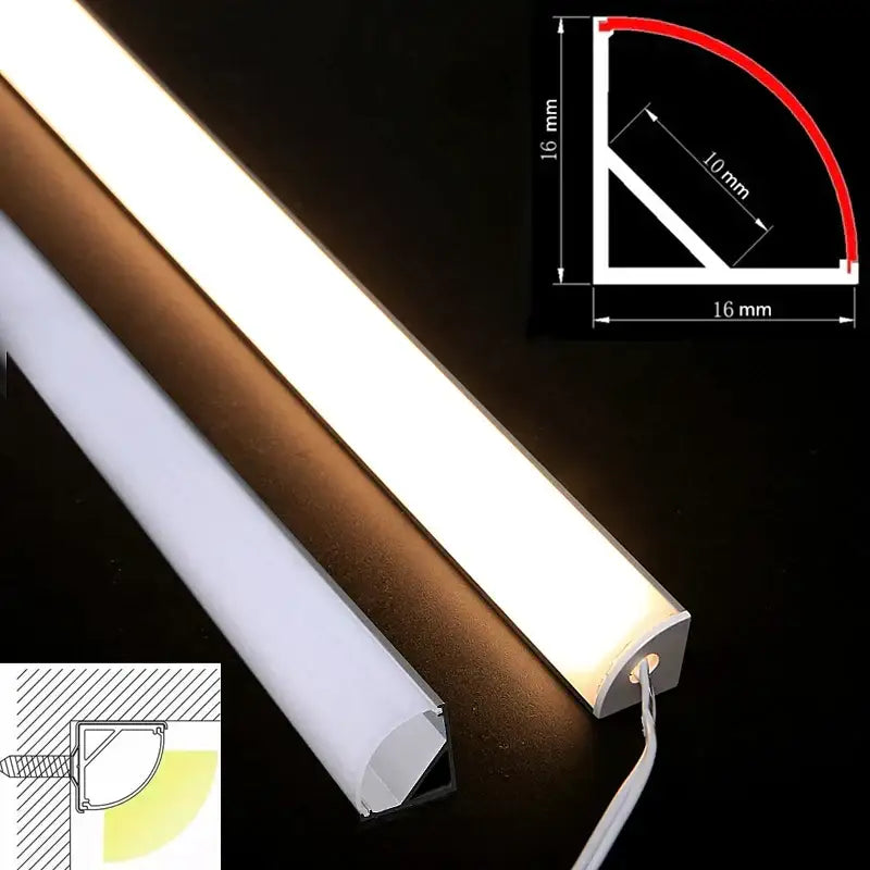 Modern white corner aluminum profile for led strip lights kitchen