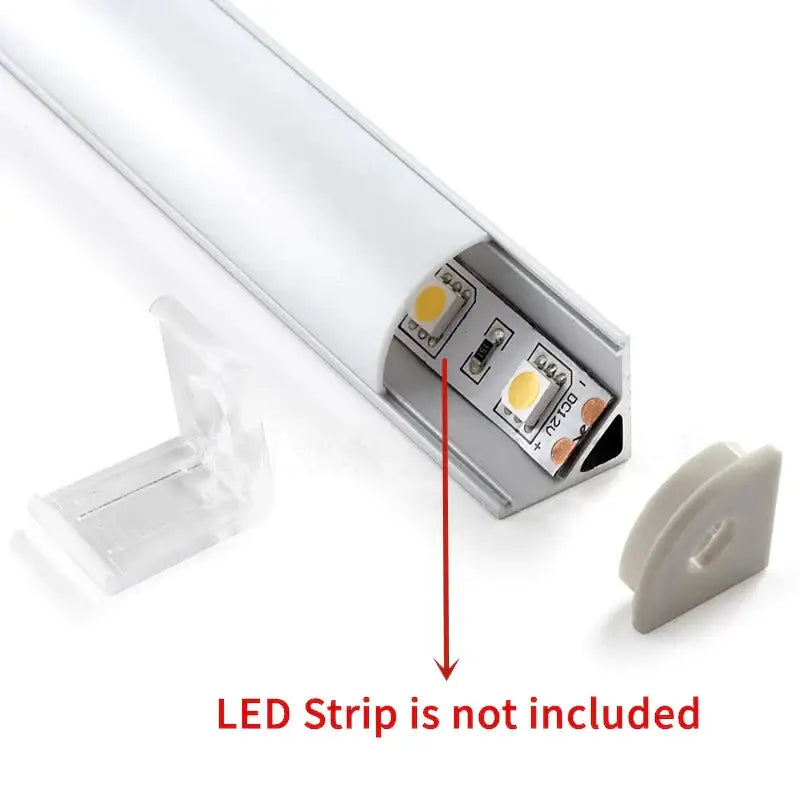 Modern white corner aluminum profile for led strip lights kitchen