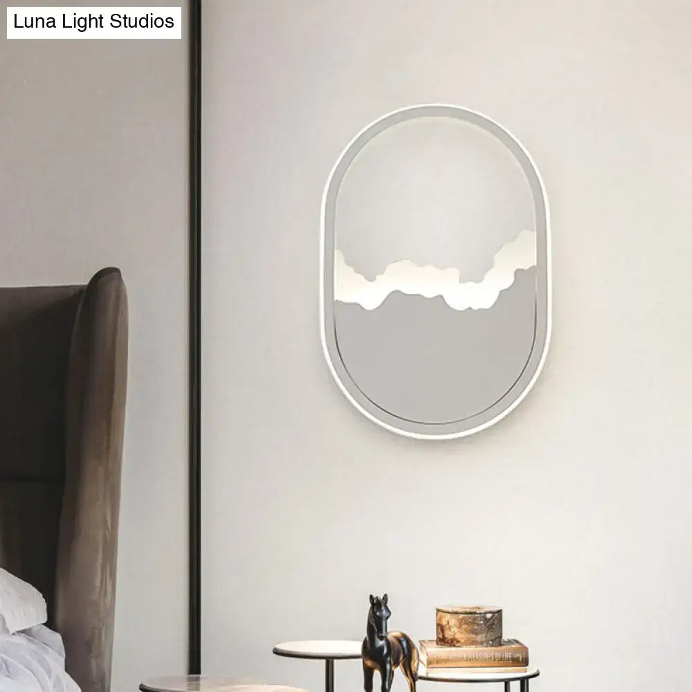 Modern white cracked design oval sconce lamp for stairway lighting