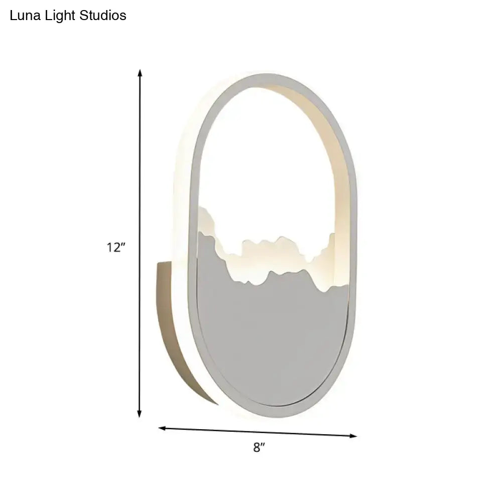 Modern white cracked design oval sconce lamp for stairway lighting