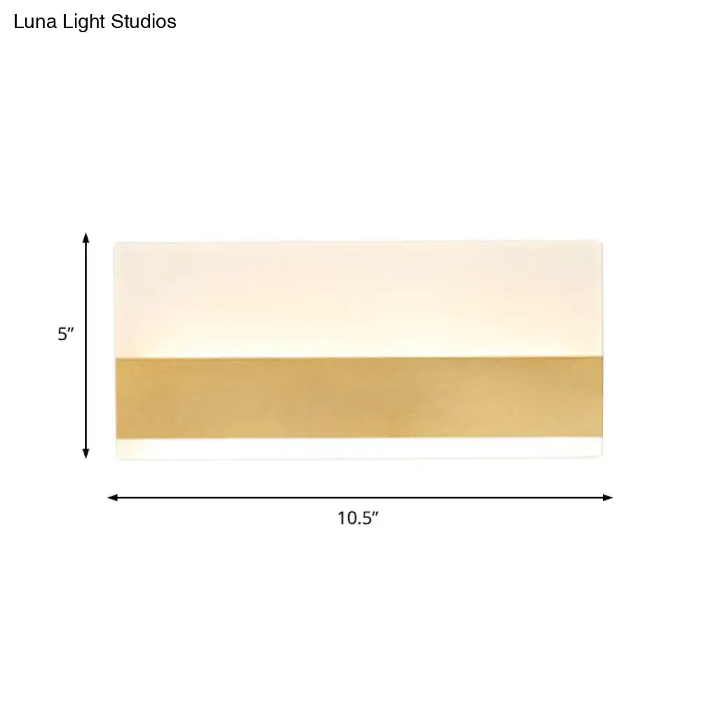 Modern white cuboid design wall sconce bedroom warm light