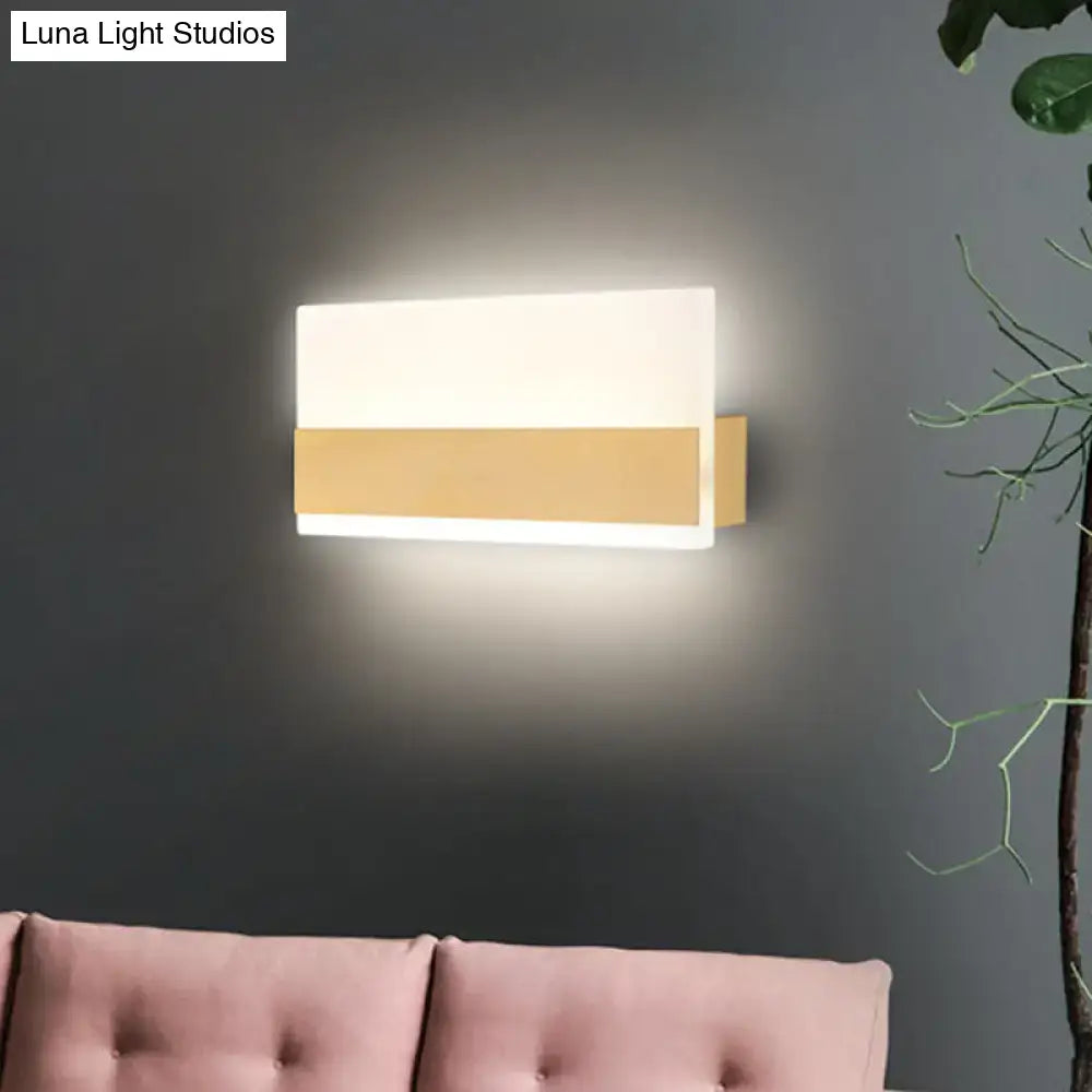 Modern white cuboid design wall sconce bedroom warm light