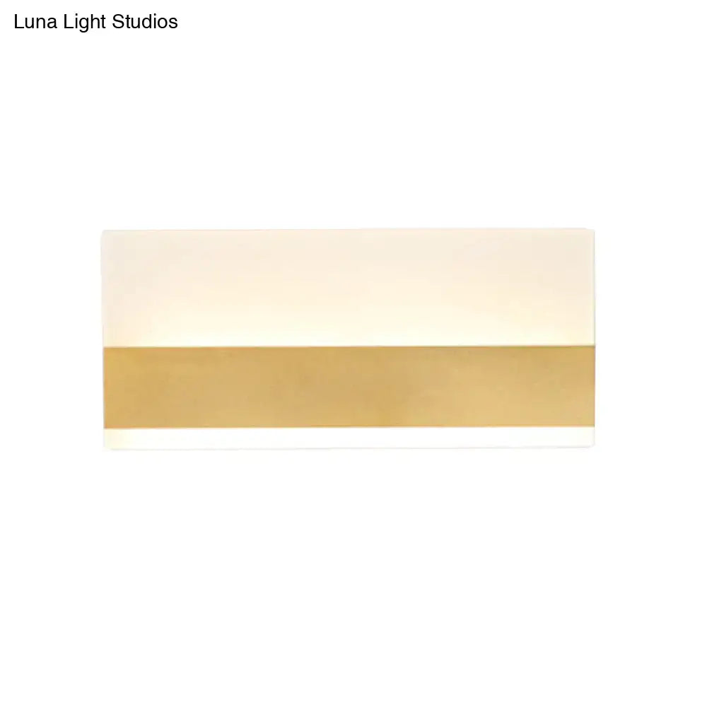 Modern white cuboid design wall sconce bedroom warm light