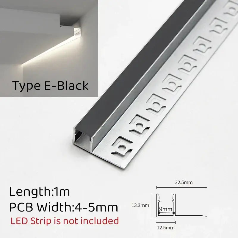 Modern white curved led aluminum profile living room recessed light