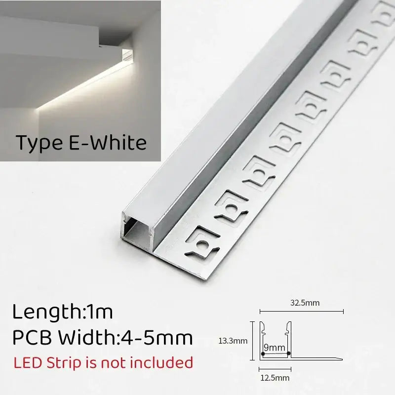 Modern white curved led aluminum profile living room recessed light