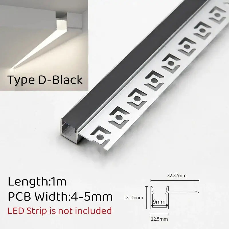 Modern white curved led aluminum profile living room recessed light