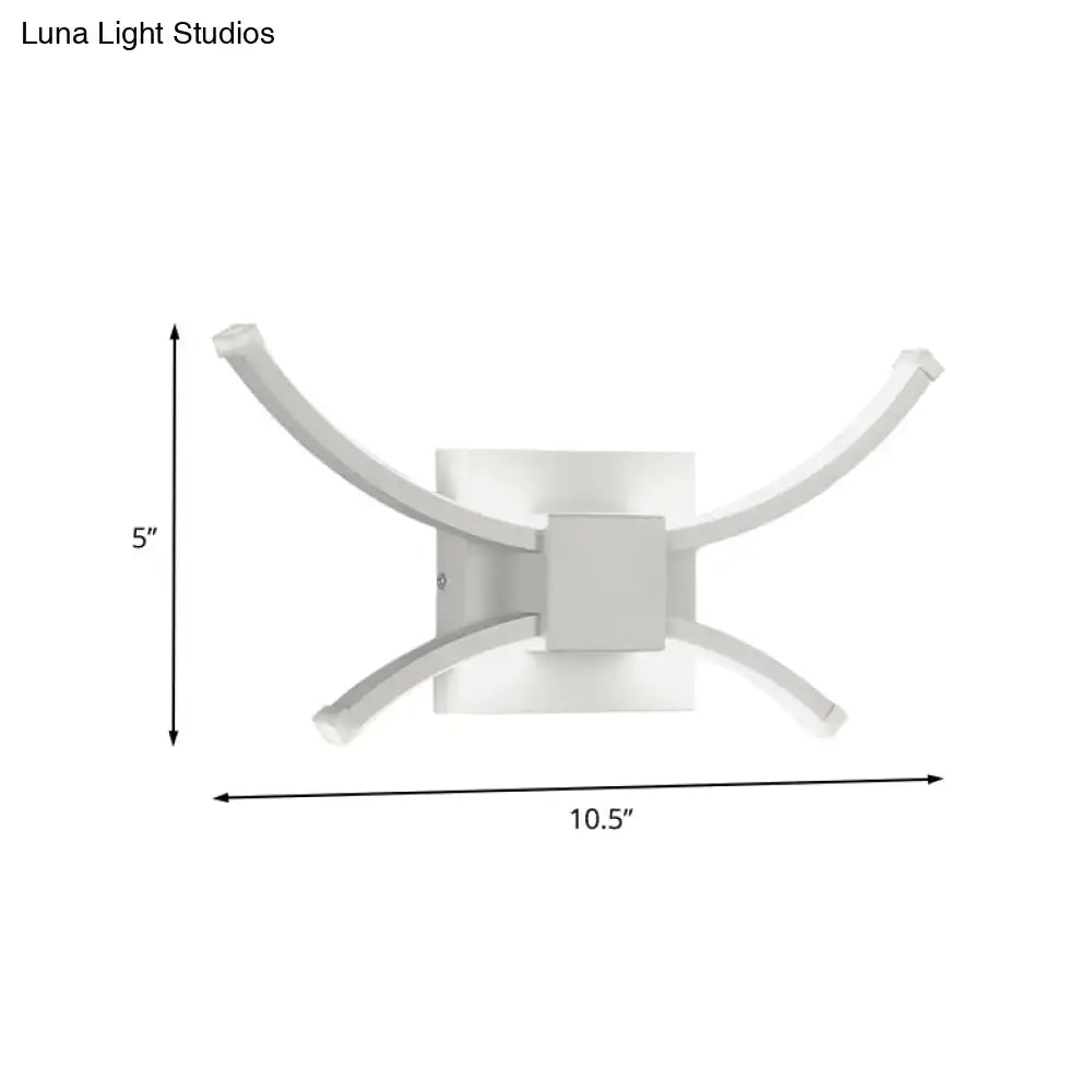 Modern white curved led wall light bedroom 110v-120v sconce