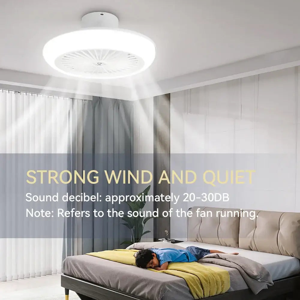 Modern white decorbites ceiling fan with light for bedroom