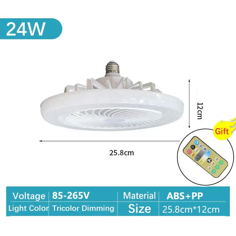 Modern white decorbites ceiling fan with light for bedroom