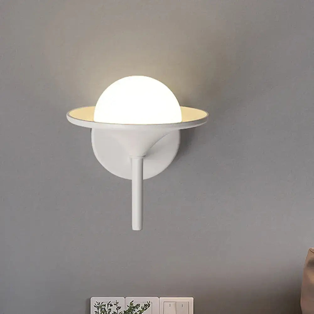Modern white flared sconce light bedroom wall lamp 110v-120v