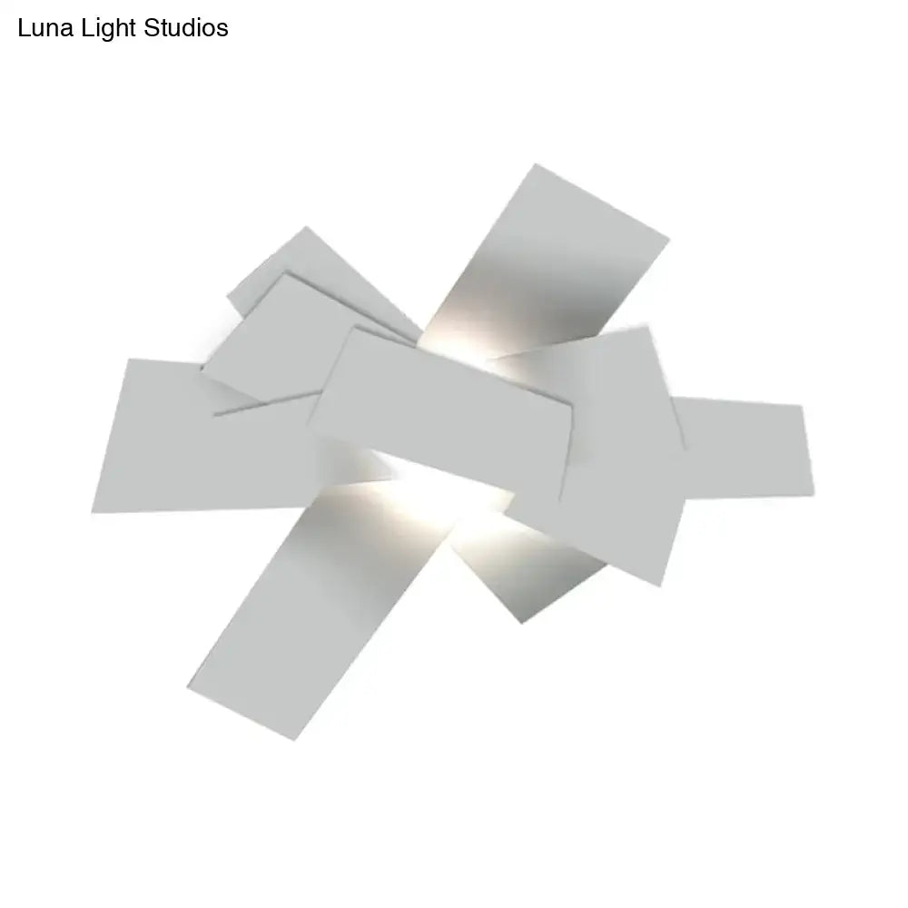 Modern white geometric ceiling light bedroom 110v-120v bulb base