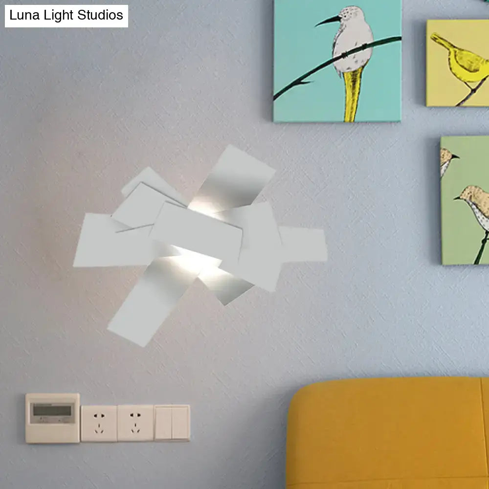 Modern white geometric ceiling light bedroom 110v-120v bulb base