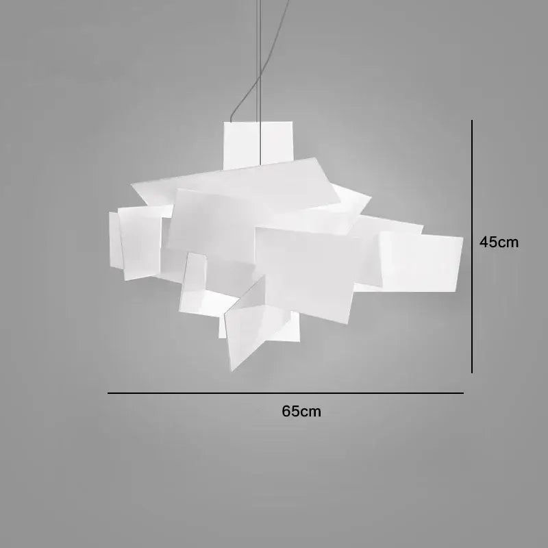 Modern white geometric stacking pendant lamp for living room