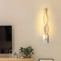 Modern white geometric twisted led wall lamp for stairway warm light