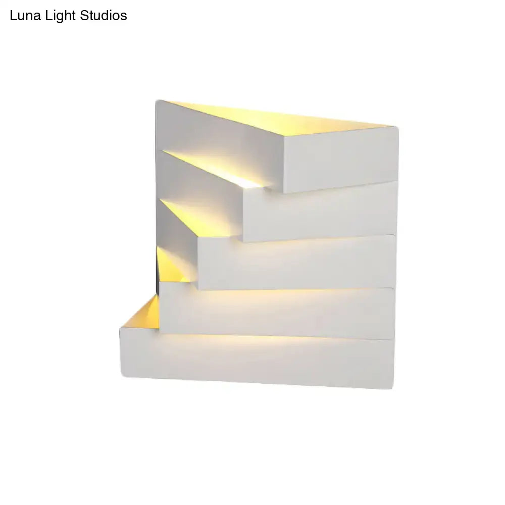 Modern white geometric wall mounted lighting living room sconce