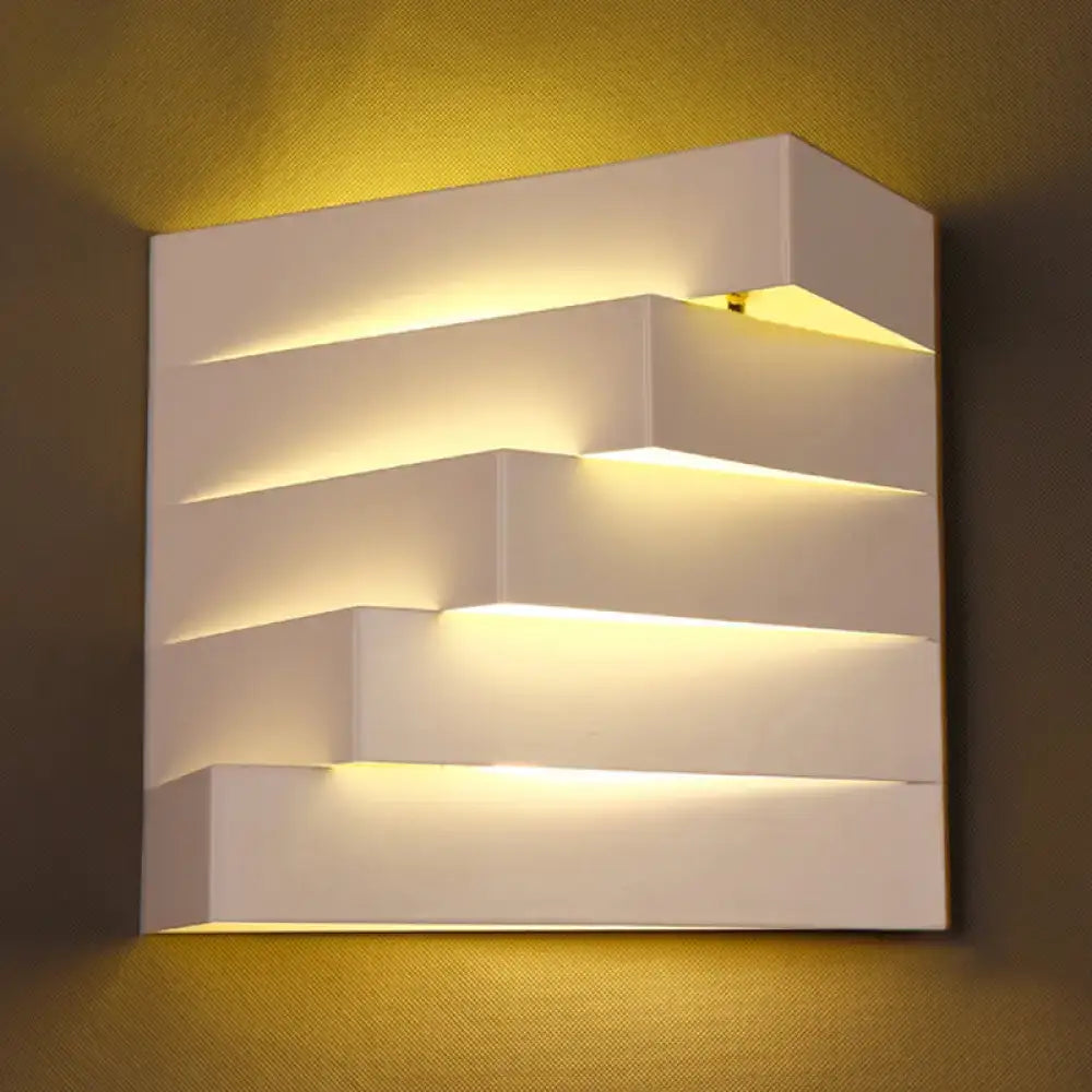 Modern white geometric wall mounted lighting living room sconce