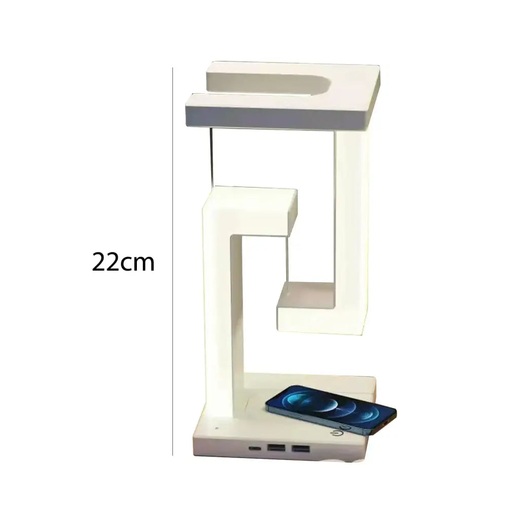 Modern white geometric wireless charger desk lamp bedroom light