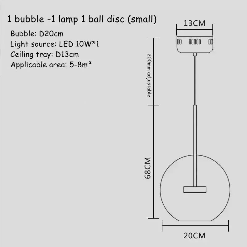Modern white glass bubble chandelier for living room atmosphere