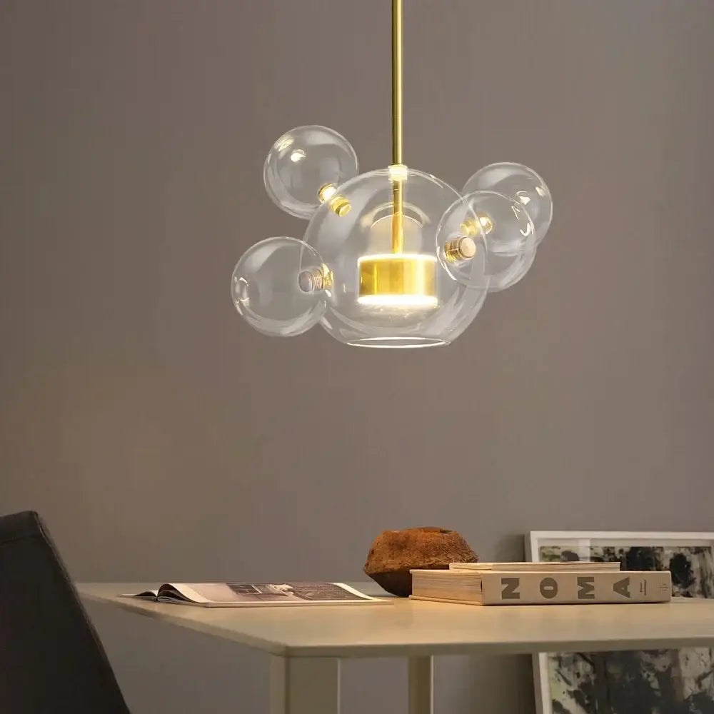 Modern white glass bubble chandelier for living room atmosphere