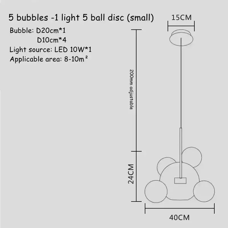 Modern white glass bubble chandelier for living room atmosphere