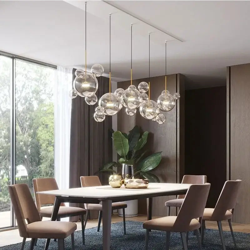 Modern white glass bubble chandelier for living room atmosphere
