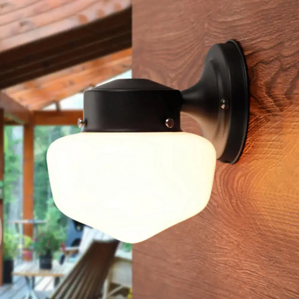 Modern white glass sconce light bedroom black & white mirror