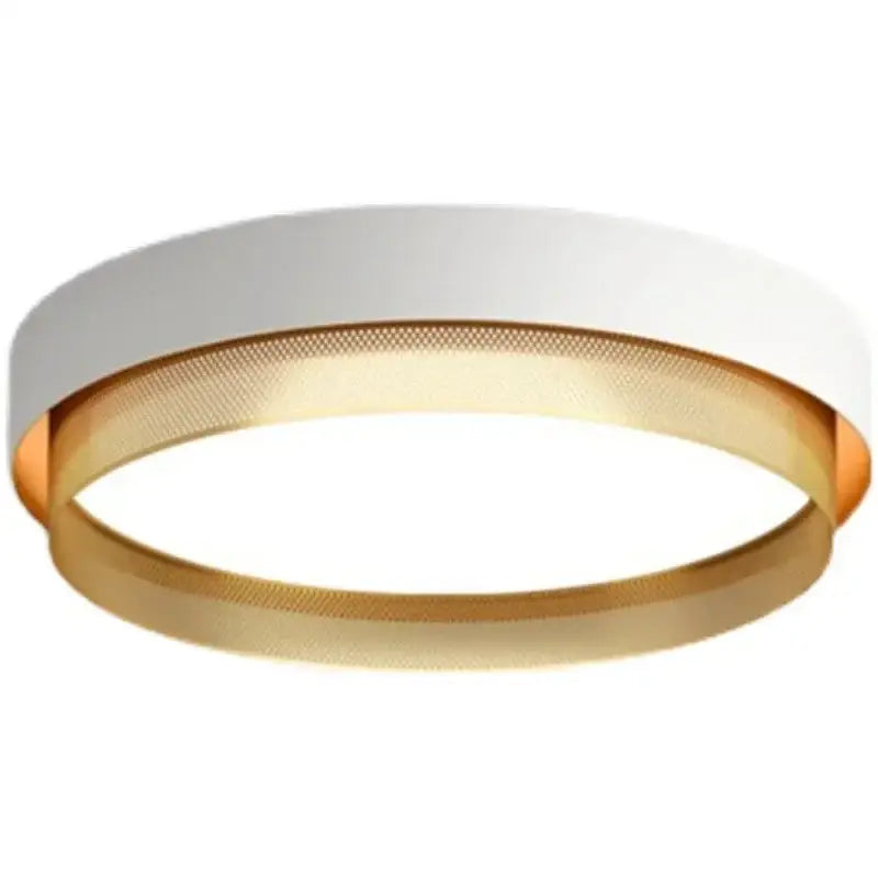 Modern white & gold circular metal grid ceiling light bedroom