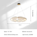 Modern white & gold circular petal led chandelier living room light