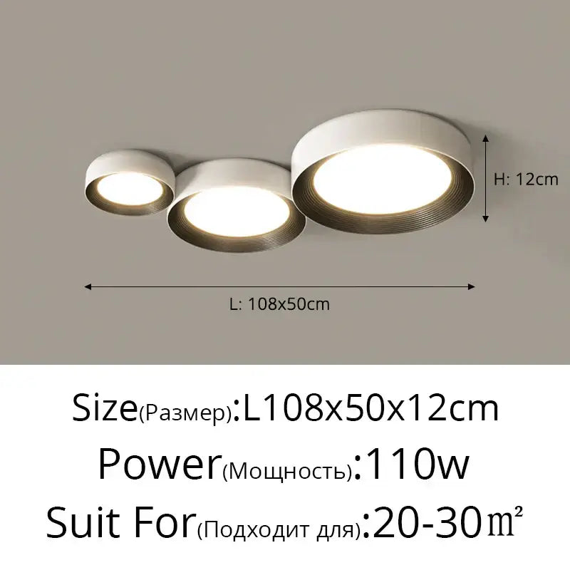 Modern white & gold decorbites circular chandelier dining room light