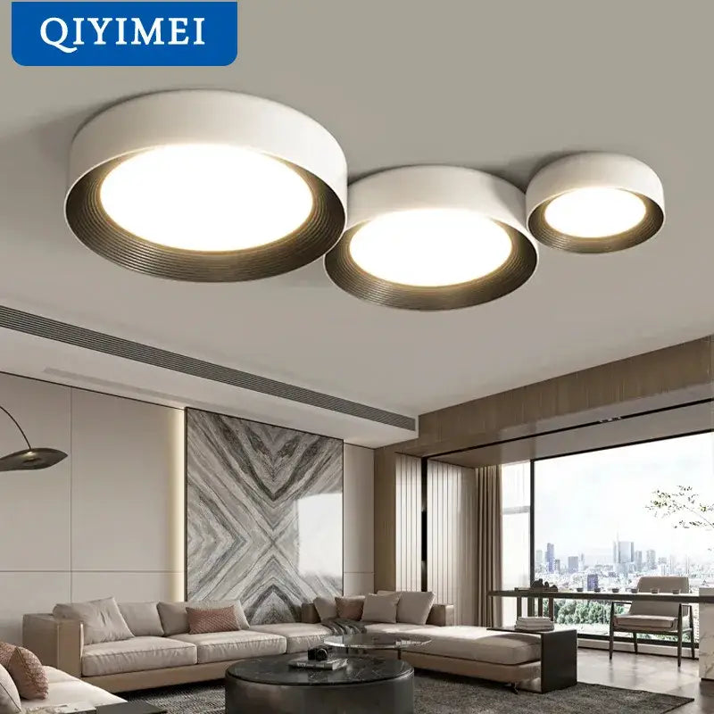 Modern white & gold decorbites circular chandelier dining room light