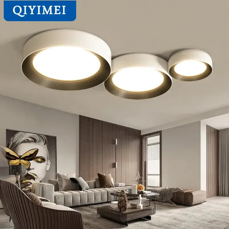Modern white & gold decorbites circular chandelier dining room light