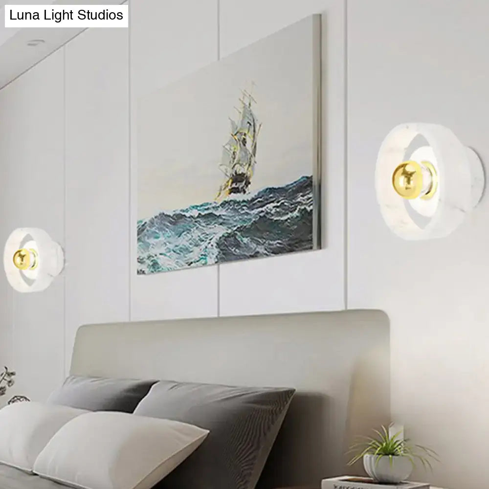 Modern white & gold designer wall light bedroom led sconce