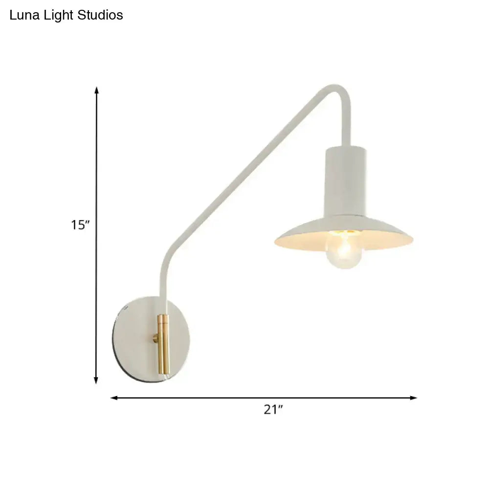 Modern white & gold wide flare bedroom wall lighting