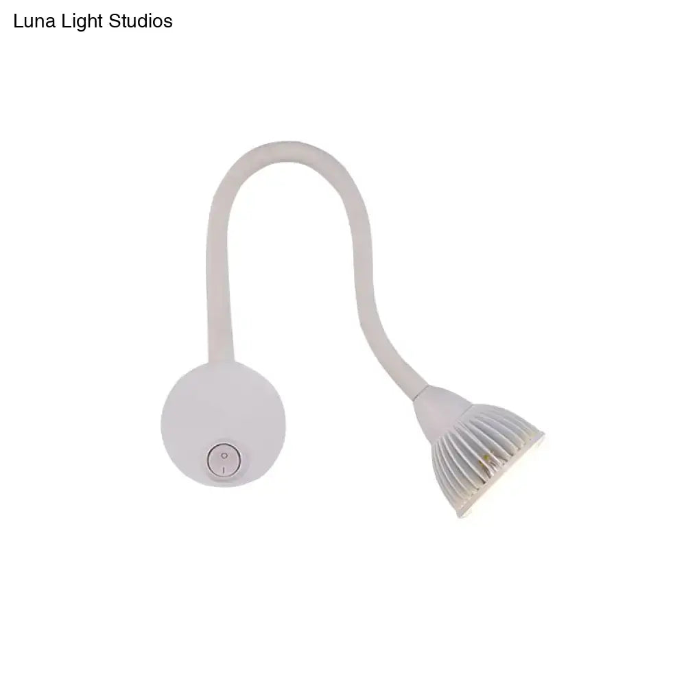 Modern white gooseneck wall sconce light for bedroom reading