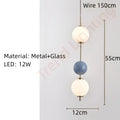 Modern white & gray glass pendant light – dining room colorful ball led