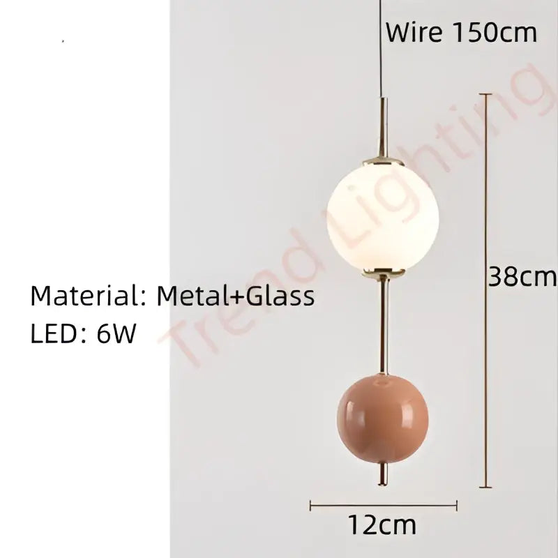 Modern white & gray glass pendant light – dining room colorful ball led