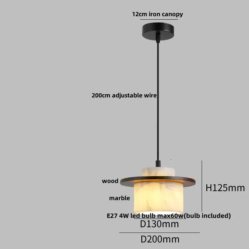 Modern white & gray marble pendant light kitchen printed ball led
