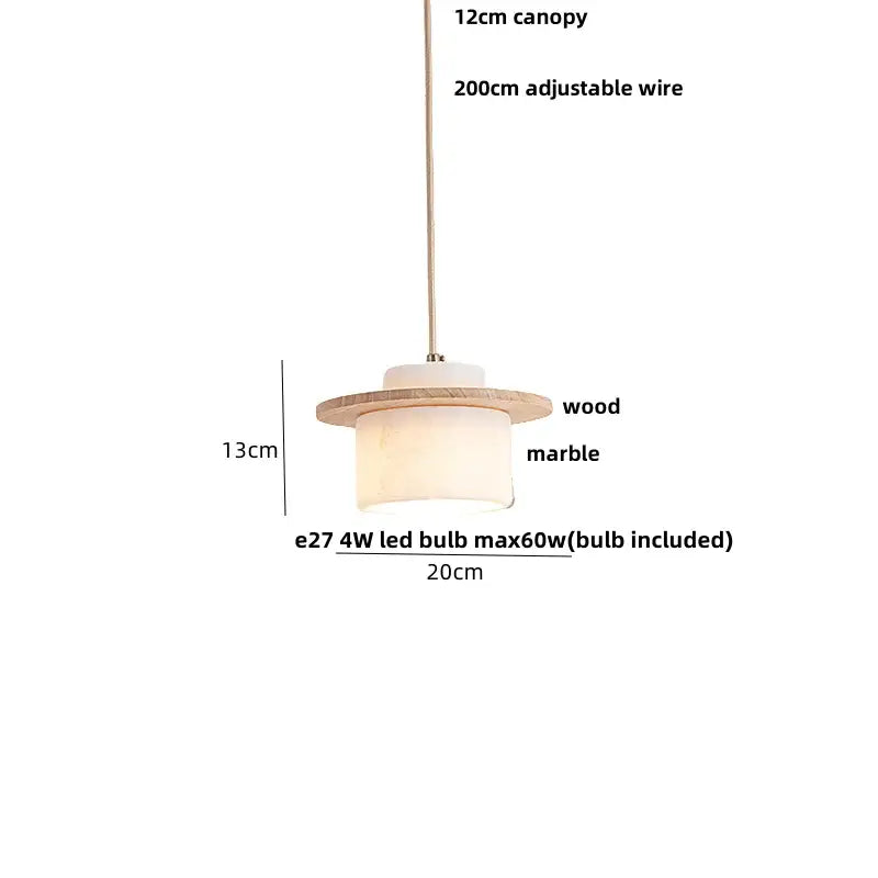 Modern white & gray marble pendant light kitchen printed ball led