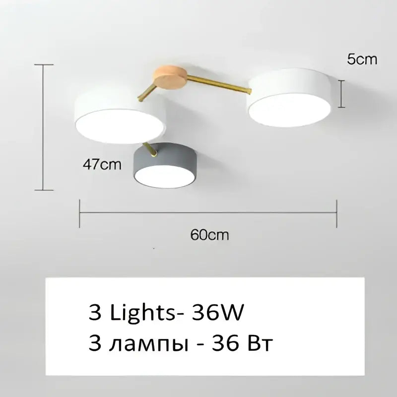 Modern white & gray wood ceiling chandelier living room light