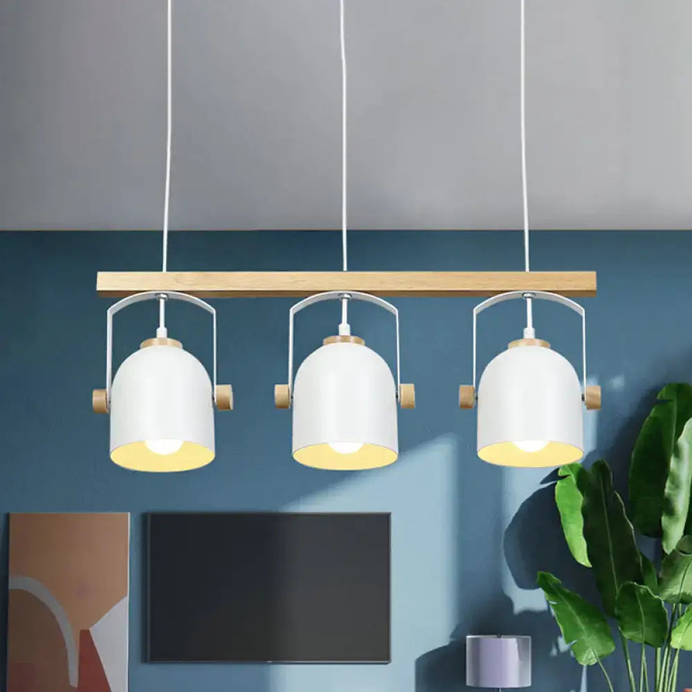Modern white & grey dome shade pendant light – kitchen island