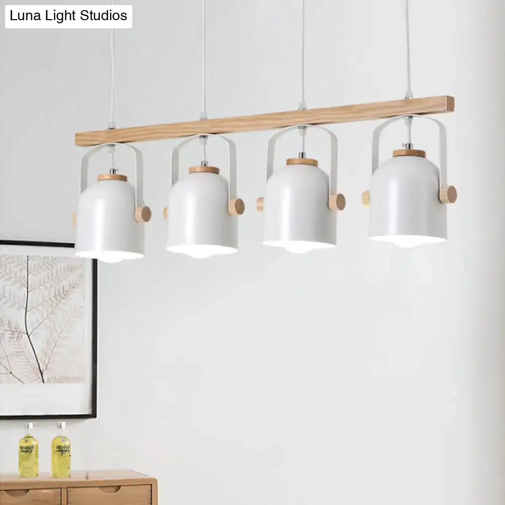 Modern white & grey dome shade pendant light – kitchen island